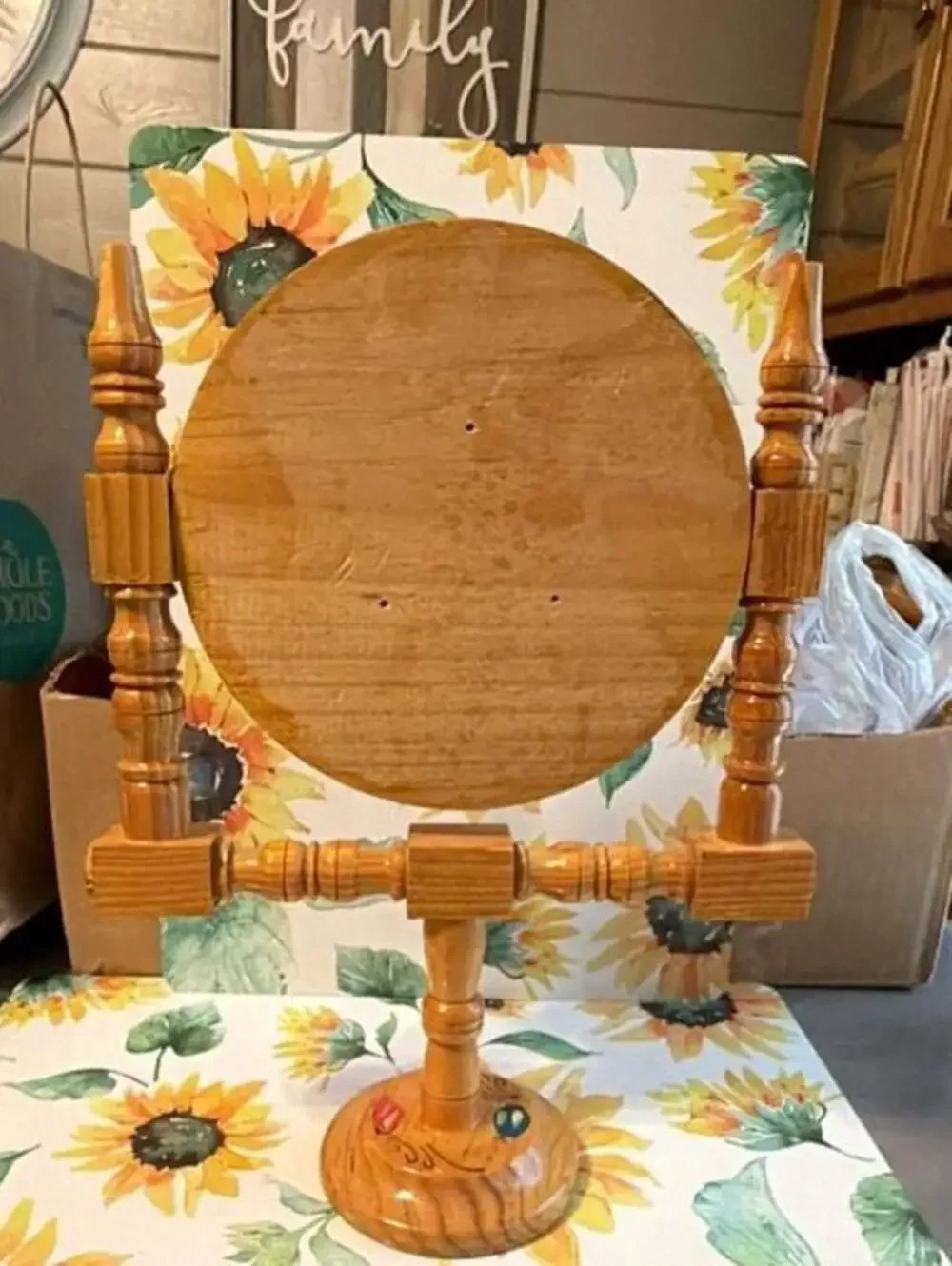 Vintage Painted Dresser Mirror Wood Frame BOHO Chic Retro Farmhouse Decor